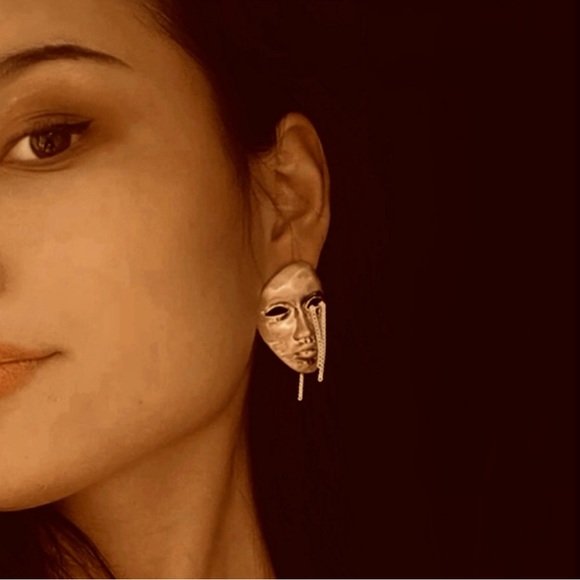 “Phantom of Opera” Gold Theatre Masquerade War Mask Sons of Harpy Tragedy Studs - Picture 8 of 16